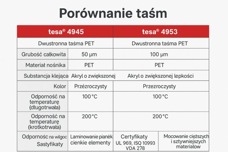 dwustronne taśmy PET
